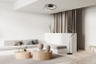 Immagine di Plafoniera Curva Nala Nero Led 57w CCT Dimmerabile Trio