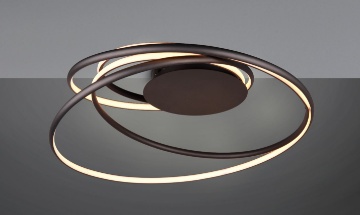 Immagine di Plafoniera Curva Nala Nero Led 57w CCT Dimmerabile Trio