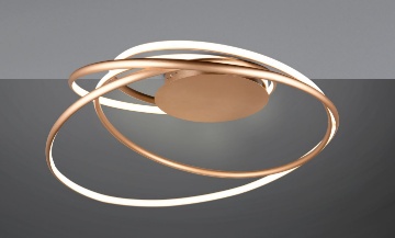 Immagine di Plafoniera Oro Design Curvo Led 57w CCT Dimmerabile Nala Trio