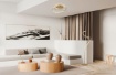 Immagine di Plafoniera Oro Design Curvo Led 57w CCT Dimmerabile Nala Trio
