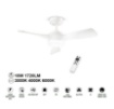 Immagine di Ventilatore Da Soffitto Pale Legno Bianco 6 Velocità Led CCT Sirio Perenz