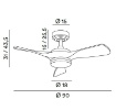 Immagine di Ventilatore Da Soffitto Pale Legno Bianco 6 Velocità Led CCT Sirio Perenz
