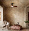 Immagine di Ventilatore A Pale Legno Noce Luce Led Regolabile Sirio Perenz