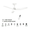 Immagine di Ventilatore da Soffitto Bianco 132 cm Led CCT Con Telecomando Pegaso Perenz