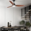 Immagine di Ventilatore a Pale Nero Noce 132 cm Led Luce Regolabile CCT Pegaso Perenz