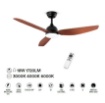 Immagine di Ventilatore Soffitto Nero Noce 132 cm Led Luce Regolabile CCT Con Telecomando Pegaso Perenz