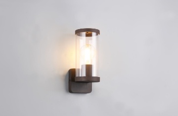 Immagine di Applique Da Esterno Ruggine Con Cilindro Trasparente Bonito IP44 Trio