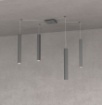 Immagine di Lampadario Decentrato Da Soggiorno 4 Pendenti Quadrati GU10  Square Tube Top Light 1173/S4