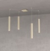 Immagine di Lampadario Decentrato Da Soggiorno 4 Pendenti Quadrati GU10  Square Tube Top Light 1173/S4