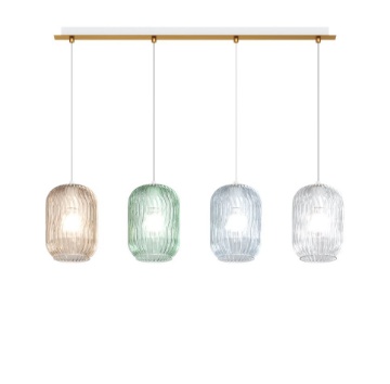 Immagine di Lampadario Moderno Vetri Multicolor Binario 4 Luci Per Tavolo Tender 1181 Top Light