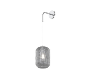 Immagine di Applique Da Parete Cromo Regolabile Pendente Vetro Rigato Tender 1181 Top Light