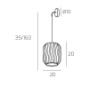 Immagine di Applique Da Parete Cromo Regolabile Pendente Vetro Rigato Tender 1181 Top Light