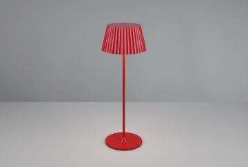 Immagine di Lume Rosso Portatile Suarez Led Touch Dimmer con Base Ricarica a Induzione IP44 Trio Lighting