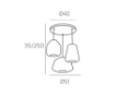 Immagine di Lampadario Da Salotto Rotondo Con Pendenti Vetro Multicolor 3 Luci E27 Double Skin Top Light
