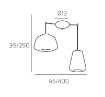 Immagine di Lampade A Sospensione Regolabile Con Decentramento 2 Luci Vetri Ambra Double Skin Top Light