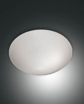 Immagine di Plafoniera Paralume 1xE27 Vetro Soffiato Bianco Ø30 cm Pandora IP44 Fabas 
