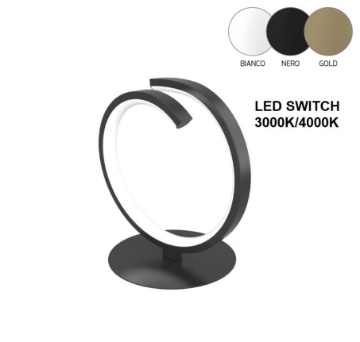 Immagine di Abatjour Da Comodino Design Curvo Led 12w 3000k-4000k Tornado Top Light