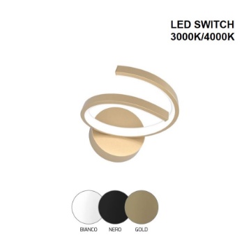 Immagine di Applique Curva Tornado Led 12w 3000k 4000k Per Camera da Letto Top Light