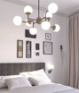 Immagine di Applique Da Comodino Nero Ottone Con Sfera Vetro Contemporaneo Clear Top Light 1198 A1