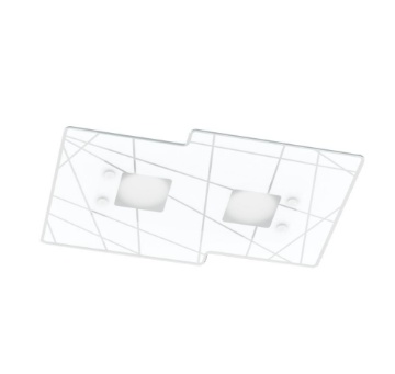 Immagine di Plafoniera Moderna Squadrata Led Vetro Bianco 2 Luci Gx53 Focus Top Light 1199