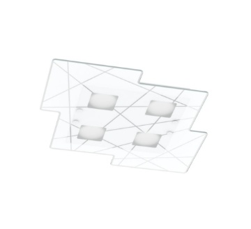 Immagine di Plafoniera Led Quadrata Vetro Bianco 4 Luci Gx53 Design Moderno Focus Top Light 1199
