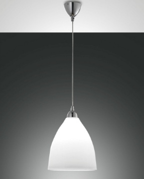 Immagine di Sospensione Illuminazione Penisola Vetro Bianco Centrifugato 1xE27 Provenza Ø26,5 cm Fabas