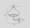 Immagine di Applique Moderna Campana Vetro Colorato Struttura Bianca Dress Top Light 1191AT