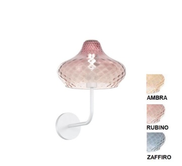 Immagine di Applique Moderna Campana Vetro Colorato Struttura Bianca Dress Top Light 1191AT