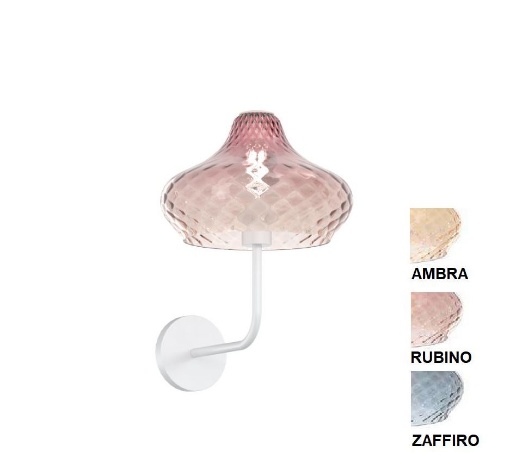 Immagine di Applique Moderna Campana Vetro Colorato Struttura Bianca Dress Top Light 1191AT