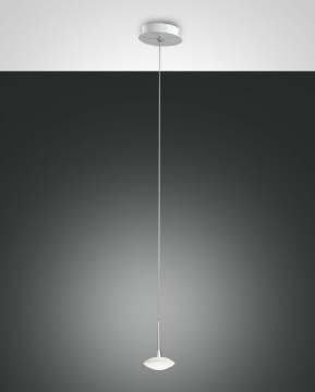 Immagine di Lampada a Sospensione Moderna Disco Led Hale Ø10 cm Bianca Fabas