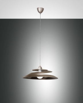 Immagine di Sospensione Decorativa Paralume Vortice Vetro Bronzo 1xE27 Aragon Ø53 cm Fabas 