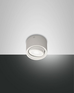 Immagine di Faretto Spot Cilindro Luce Led Orientabile D.8 cm Alluminio Bianco Anzio Fabas 