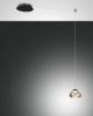 Immagine di Lampada a Sospensione con Decentramento Vetro Ambra Cucina Arabella Fabas 