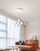 Immagine di Lampadario Rotondo Paralumi Doppio Vetro Fumè Ø50 cm Bretagna Fabas