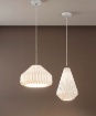 Immagine di Sospensione per Cucina Paralume Ceramica Bianca Trama Decorativa Vigor Fabas