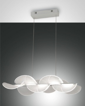 Immagine di Lampada a Sospensione Bianca Design Farfalla Texture Effetto Seta Led 30w Dimmer Sylvie Fabas