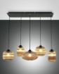 Immagine di Lampadario Contemporaneo Decorativo Sala da Pranzo 5 Luci Vetri Assortiti Ambra Gillis Fabas 
