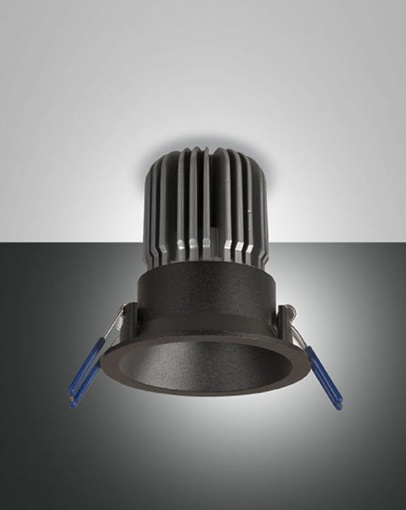 Immagine di Faretto Led Rotondo Nero da Incasso per Controsoffitti Crio Ø8 cm Fabas 