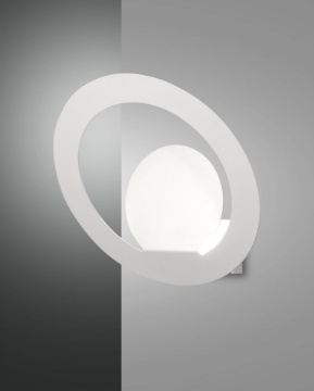 Immagine di Lampada Decorativa da Parete Anello Bianco Hector Led 15w Luce Indiretta Fabas 