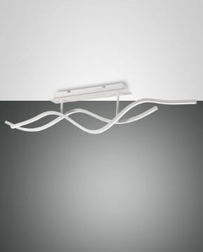 Immagine di Lampada Bianca da Soffitto Onde Led Dimmerabile a Step Sinuo Fabas