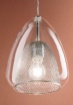 Immagine di Lampada a Sospensione Doppio Cono Metallo e Vetro Trasparente D.22 cm Britton Fabas 