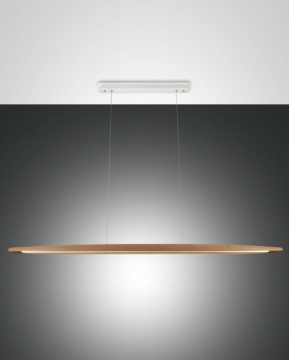 Immagine di Lampada a Sospensione Led Push Dimmer Ribot Legno Quercia Fabas