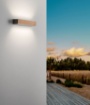 Immagine di Lampada Rettangolare da Parete Legno Teak Bi-Emissione Sopra e Sotto Hazel IP65 Fabas
