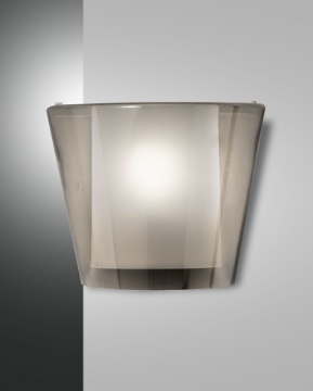 Immagine di Applique Moderna Paralume Vetro Fumé 1xE27 Viki Bi-Emissione Fabas