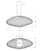 Immagine di Lampadario Ovale Texture Intreccio Metallo Nero Led 18w Dimmer Sumter Fabas