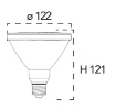 Immagine di Lampadina LED PAR38 E27 15w 3000k 1300 Lumen Ottica 38