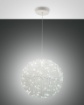 Immagine di Lampada Sospensione Sfera Texture Metallo Bianco Led Dimmer a Step Ø50 cm Sumter Fabas