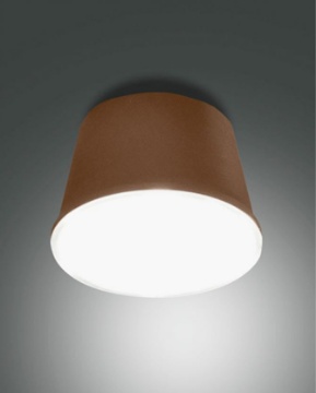 Immagine di Piccola Plafoniera Led Ricaricabile Per Esterno IP54 Cono Corten Armanda Ø10 cm Fabas