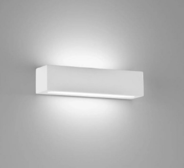 Immagine di Applique Rettangolare Gesso Pitturabile 30cm Led 18w 3000k Prisma Isyluce 857
