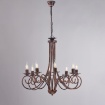 Immagine di Grande Lampadario 8 Luci Classico Ferro Battuto Rame Effetto Antichizzato Alma Be Light